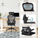 Silla Home Office ERGOMY FLEX en negro con respaldo de malla transpirable y asiento ajustable de MyBuero
