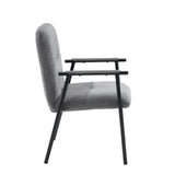 Vista lateral del sillón tapizado gris Lifea Flex con reposabrazos negros de hjh LIVING