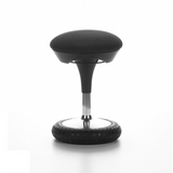 Asiento de pie SITNESS 20 negro con asiento acolchado y base redonda de Topstar – vista de 360° (vista trasera en diagonal 120°)