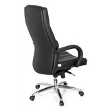 Silla giratoria XXL G 300 negra con acolchado, reposabrazos y base de cinco ruedas de hjh OFFICE – vista de 360° (vista trasera en diagonal 120°)