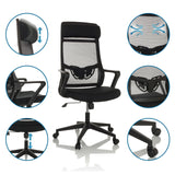 Silla Home Office NEKEO en negro con detalles ajustables y ruedas de hjh OFFICE