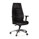 Sillón de oficina profesional VITORO negro con respaldo acolchado y base de cinco ruedas de hjh OFFICE – vista de 360° (vista frontal 20°)