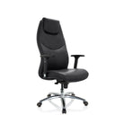 Sillón de oficina profesional FERRARA negro con reposacabezas integrado y base de cromo de hjh OFFICE
