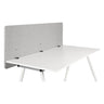 Separador de mesa FLEXMIUT D 160 en gris claro jaspeado con tablero y patas blancas de hjh OFFICE