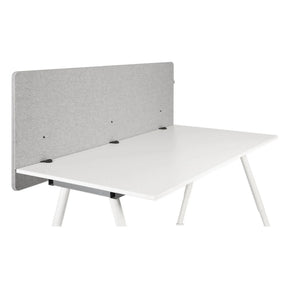 Separador de mesa FLEXMIUT D 160 en gris claro jaspeado con tablero y patas blancas de hjh OFFICE