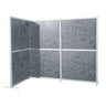 separador Flexmiut Modul L gris con superficie efecto fieltro y marco de aluminio plateado de hjh OFFICE