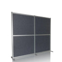 Separador FLEXMIUT MODUL gris con marco plateado y pies de apoyo de hjh OFFICE