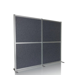 Separador FLEXMIUT MODUL gris con marco plateado y pies de apoyo de hjh OFFICE