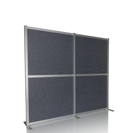 Separador FLEXMIUT MODUL gris con marco plateado y pies de apoyo de hjh OFFICE