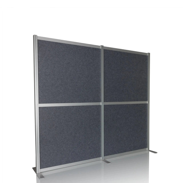 Separador FLEXMIUT MODUL gris con marco plateado y pies de apoyo de hjh OFFICE