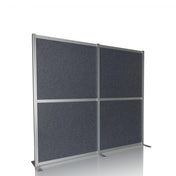 Separador FLEXMIUT MODUL gris con marco plateado y pies de apoyo de hjh OFFICE