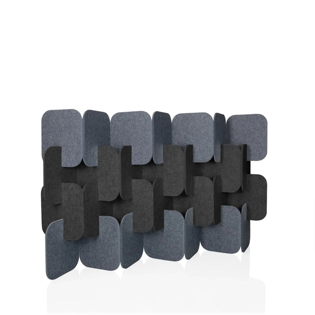 separador FLEXMIUT PLUG en gris y gris oscuro con elementos cuadrados dispuestos de forma alterna de hjh OFFICE