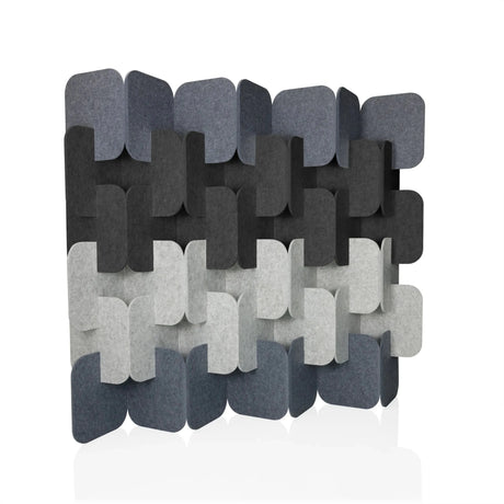 separador FLEXMIUT PLUG en varios tonos de gris de fieltro con estructura modular de hjh OFFICE