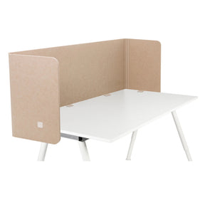separador de mesa FLEXMIUT U en beige sobre un escritorio blanco de hjh OFFICE
