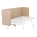 separador de mesa FLEXMIUT U en beige sobre un escritorio blanco de hjh OFFICE
