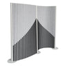 Separador gris Flexmiut Wave con tela plisada y patrón geométrico de hjh OFFICE
