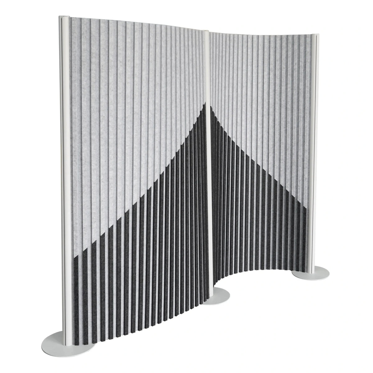 Separador gris Flexmiut Wave con tela plisada y patrón geométrico de hjh OFFICE