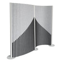 Separador gris Flexmiut Wave con tela plisada y patrón geométrico de hjh OFFICE