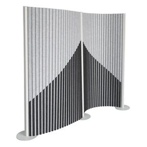 Separador gris Flexmiut Wave con tela plisada y patrón geométrico de hjh OFFICE