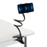 Soporte para teléfono móvil y tableta FLEXMOBI negro con cuello de cisne flexible y pinza de mesa de hjh OFFICE