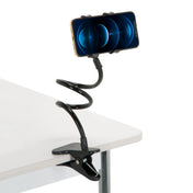Soporte para teléfono móvil y tableta FLEXMOBI negro con cuello de cisne flexible y pinza de mesa de hjh OFFICE