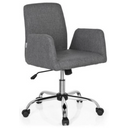 Silla Home Office FLOW con tapizado de tela gris y base de estrella brillante con ruedas de hjh OFFICE