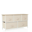 Cómoda beige FOLDAR con cinco cajones de tela y tablero de madera clara de hjh LIVING