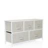 Cómoda gris FOLDAR con seis cajones de tela y estructura blanca de hjh LIVING
