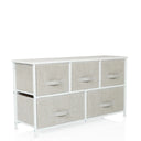 Cómoda gris FOLDAR con seis cajones de tela y estructura blanca de hjh LIVING