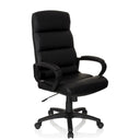 Sillón de oficina profesional FUTURA 100 negro con tapicería de cuero sintético, reposabrazos y base con ruedas de hjh OFFICE