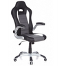 Silla gaming GAME SPORT en negro, gris y blanco con asiento envolvente y base plateada de hjh OFFICE