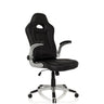 Silla gaming GAME SPORT negra con reposabrazos plateados y una base con ruedas de hjh OFFICE
