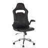 Silla gaming GAME SPORT PRO negra con tapicería de cuero sintético y base cromada de MyBuero