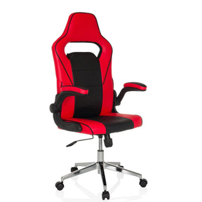 Silla gaming GAME SPORT PRO en rojo y negro con reposabrazos y base cromada de MyBuero