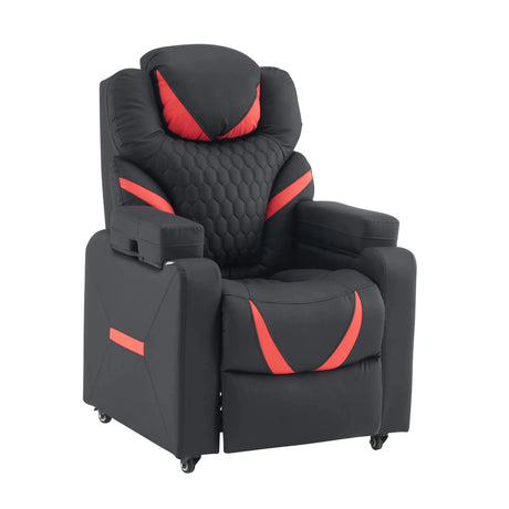 Sillón de diseño Game Sport RX en negro y rojo con tapizado acolchado y ruedas de hjh OFFICE