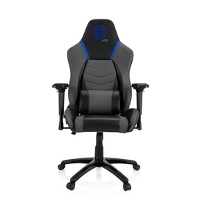 Silla gaming GAMEBREAKER POLARYS I en gris y azul con detalles azules y ruedas de hjh OFFICE