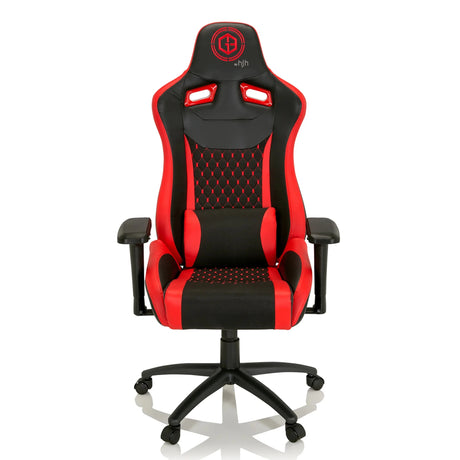 Silla gaming GAMEBREAKER SX 04 en negro-rojo con tapizado acolchado y cojín lumbar de hjh OFFICE