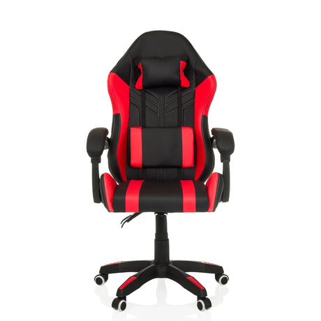 Silla gaming GAMEBREAKER W02 en negro-rojo con soporte cervical y reposabrazos de MyBuero