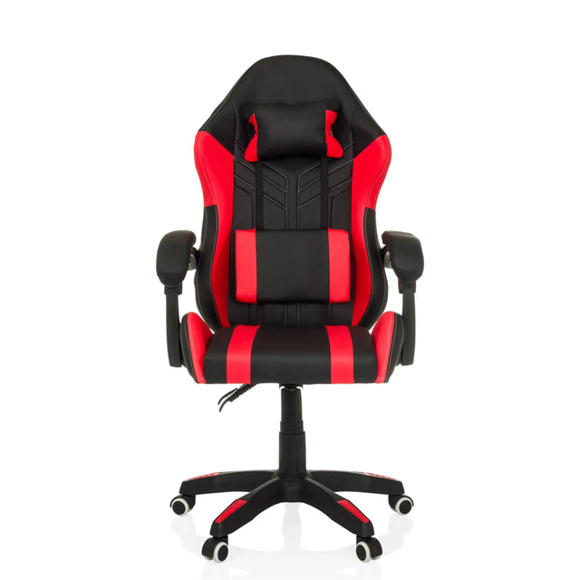Silla gaming GAMEBREAKER W02 en negro-rojo con soporte cervical y reposabrazos de MyBuero