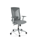Silla de oficina profesional HALIFAX gris con respaldo de malla y base pulida de hjh OFFICE