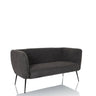 Sofá de diseño HAYRIVER gris con tapizado de tela y cuatro patas delgadas de metal negro de hjh LIVING
