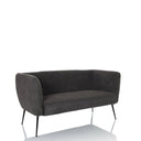 Sofá de diseño HAYRIVER gris con tapizado de tela y cuatro patas delgadas de metal negro de hjh LIVING