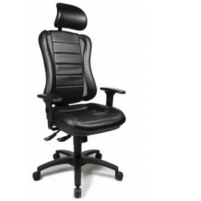 Silla de oficina profesional HEAD POINT RS negra con reposacabezas y reposabrazos de Topstar