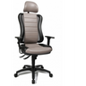 Silla de oficina profesional HEAD POINT RS gris con estructura negra y reposacabezas de Topstar