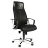 Sillón de oficina profesional HIGH SIT UP negro con respaldo de malla, reposabrazos y base de estrella de Topstar