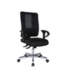 Silla de oficina profesional HJH SITNESS WORK en negro con respaldo de malla y base cromada de Topstar