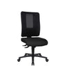 Silla de oficina profesional HJH WORK BASIC negra con respaldo de malla y base con ruedas de Topstar