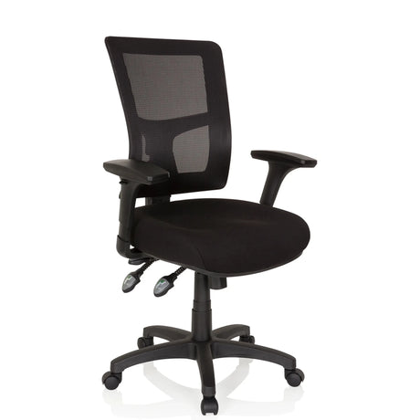 Sillón de oficina profesional IMPACT PRO negro con respaldo de malla y reposabrazos de hjh OFFICE
