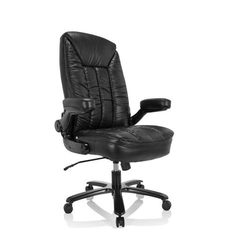 Silla giratoria XXL INSTRUCTOR III de cuero sintético negro con tapicería acolchada de hjh OFFICE