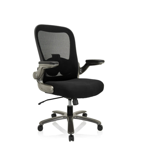 Silla giratoria XXL INSTRUCTOR T I en negro con respaldo de malla y asiento de tela de hjh OFFICE